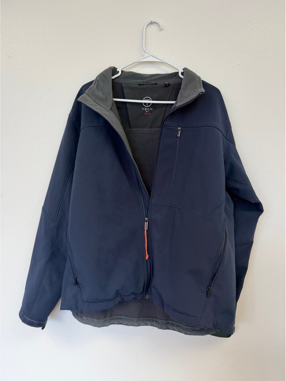 Tumi Tech Men's Navy Blue Fleece Jacket XL Medium Tall